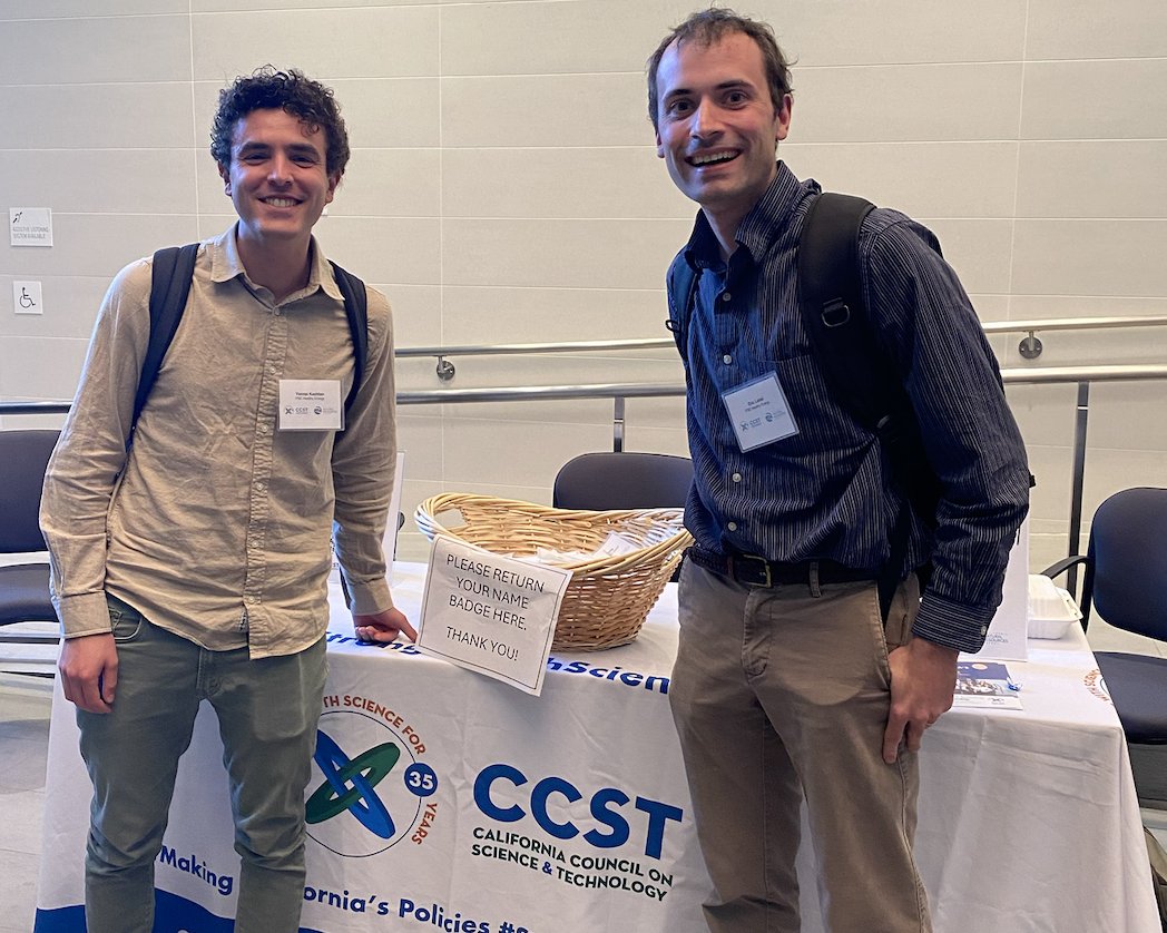 PhySciEng's tweet photo. Thanks @CCSTorg for another great Science Day! PSE Healthy Energy scientists Dr. Kashtan and Dr. Lebel were thrilled to come together with fellow researchers and policymakers in California's capital. #CCSTScienceDay https://t.co/7Gqd7gefvS