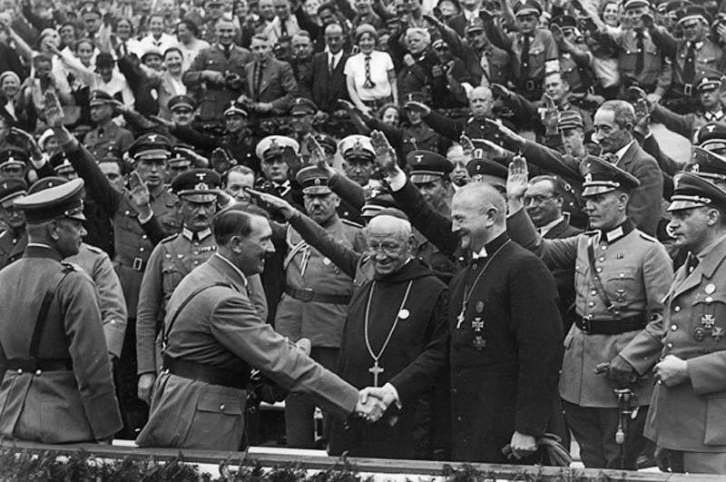 AllanAgard's tweet image. One hundred years ago, the Hitler gave birth to the Nazi party. 

The #CatholicChurch was a huge supporter of #AdolphHitler and the #Nazi #hate machine. 

So its no surprise that #CardinalDolan supports #Adolph #Trump.