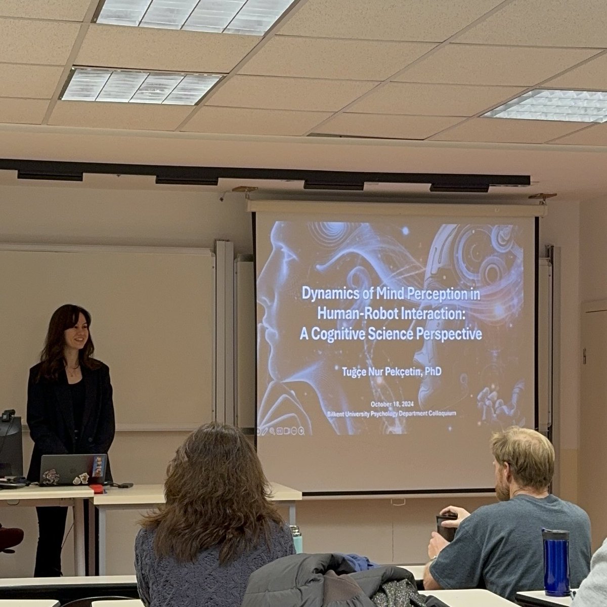 TugceNPekcetin's tweet photo. Today, I had the honor of giving a talk at the Bilkent University Psychology Department Colloquium, presenting my PhD work to an engaged audience of valuable faculty and students.🫂 I am grateful for the invitation and so excited to continue my research as a postdoc at Bilkent!☀️ https://t.co/QVJjeKuYiI