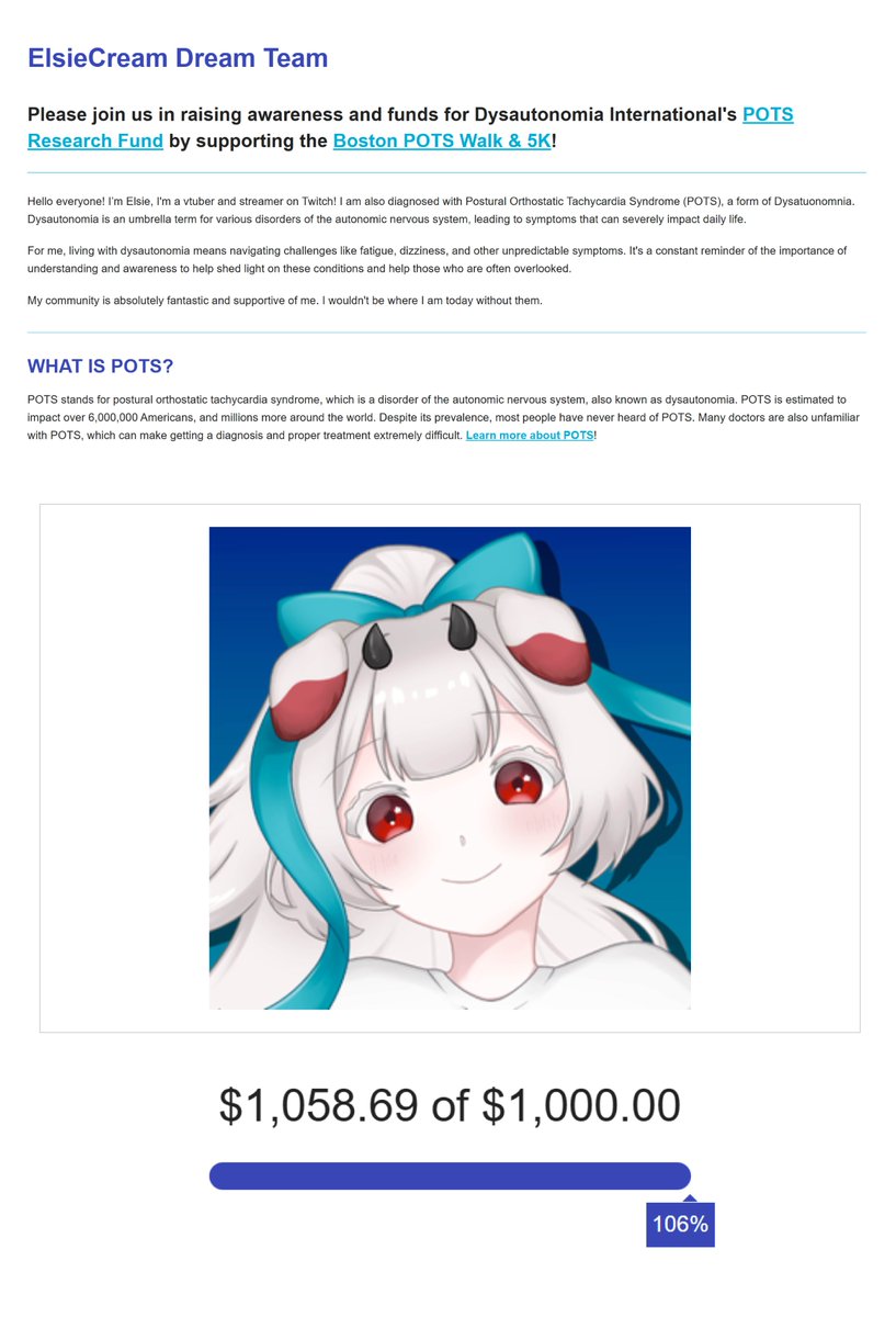 elsbells_exe's tweet image. The Charity Donathon is officially over! Thank you all so much for your support in raising money for @Dysautonomia's POTS Research Fund. This is such an important cause to me, and it means the world to me that we could do this together as a community 💙