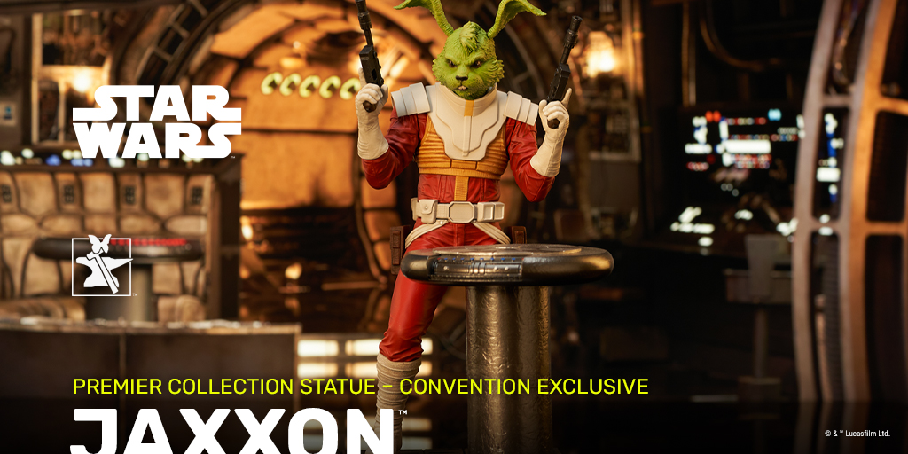 GentleGiantLTD's tweet photo. "Jaxxon. You can call me Jax for short…which I ain't." Bring home a collectible inspired by the scrappy, not short, Lepi smuggler at https://t.co/RcvbOKUAay.
#StarWars #Jaxxon #PremierCollectionStatue https://t.co/GlqAyQ5Plu