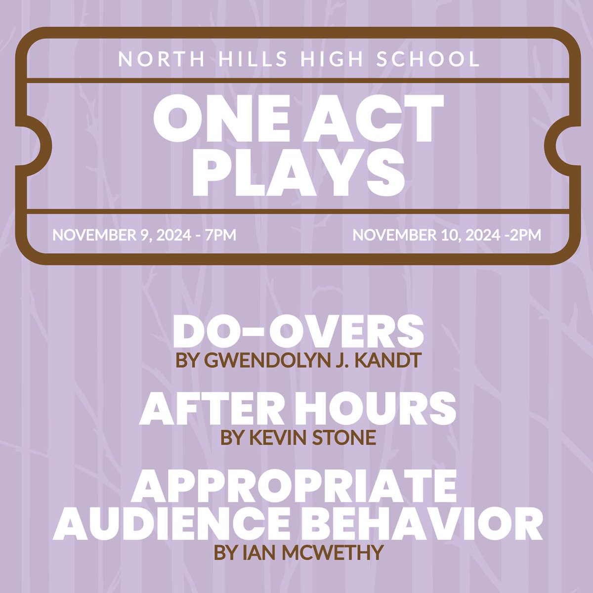 north_hills's tweet photo. Our @NHHSDramaClub's Fall One Act Plays are right around the corner and tickets are on sale now! 🤩 #nhproud https://t.co/7UExFHkcuO https://t.co/nokZ8wXBQN