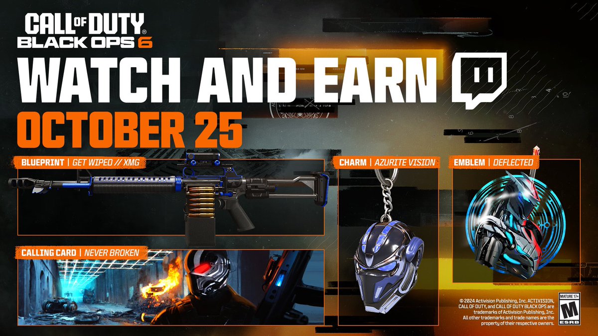 Watch Call of Duty: Black Ops 6 streams on Twitch during launch to earn in game rewards.