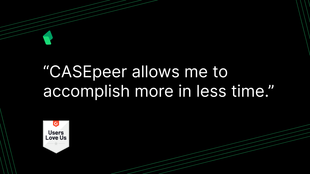 CASEpeer's tweet photo. Unlike most legal practice management solutions, #CASEpeer is purpose-built for personal injury professionals. From intuitive dashboards and calendaring to medical treatment tracking and 50+ built-in reports, you have everything needed to optimize your firm’s case outcomes. 💻 https://t.co/ZEo2R3aTwM