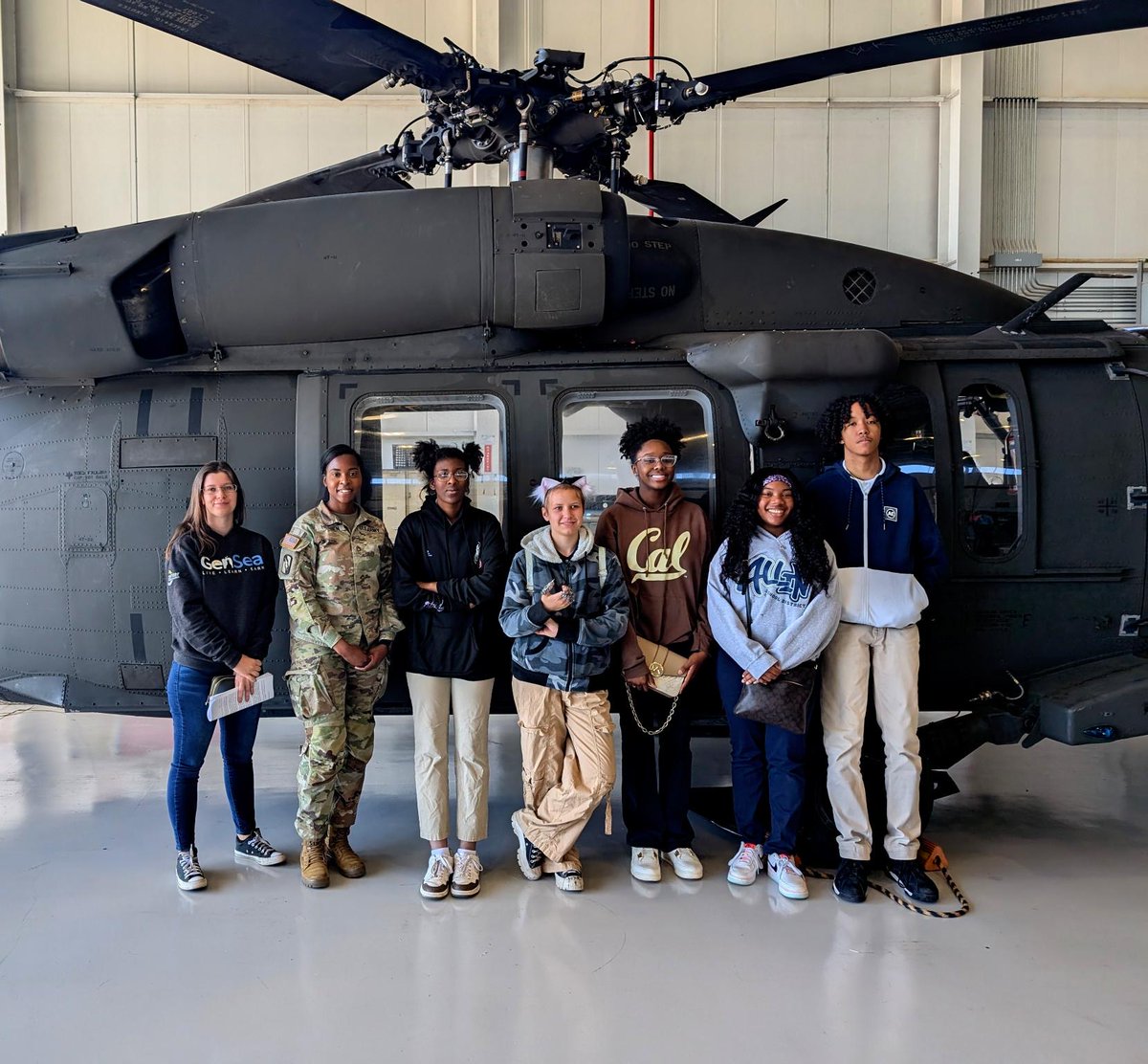 usmSTEMed's tweet photo. Moss Point CTE Engineering students got the #GenSea treatment this week with a visit to the “helicopter hospital,” a.k.a, the Mississippi AVCRAD (Aviation Classification Repair Activity Depot), followed by a visit to @CoastalUSM to find out about ocean engineering training paths. https://t.co/RpQd6BD9K2