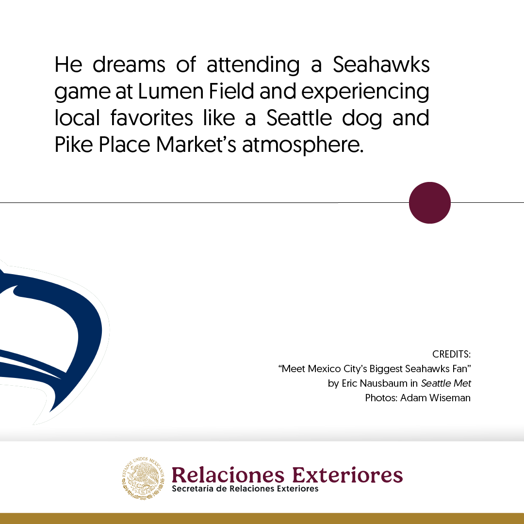 EmbamexEUA's tweet photo. Meet a unique market vendor in Mexico City who shows his love for the Seattle #Seahawks with a custom lucha libre mask and Seahawks-themed shop decor! 🏈🇲🇽🇺🇸 A story of passion for football told by @SeattleMet
#ProudlyMexican #CrossBorderConnection https://t.co/E7nXoWS3pJ