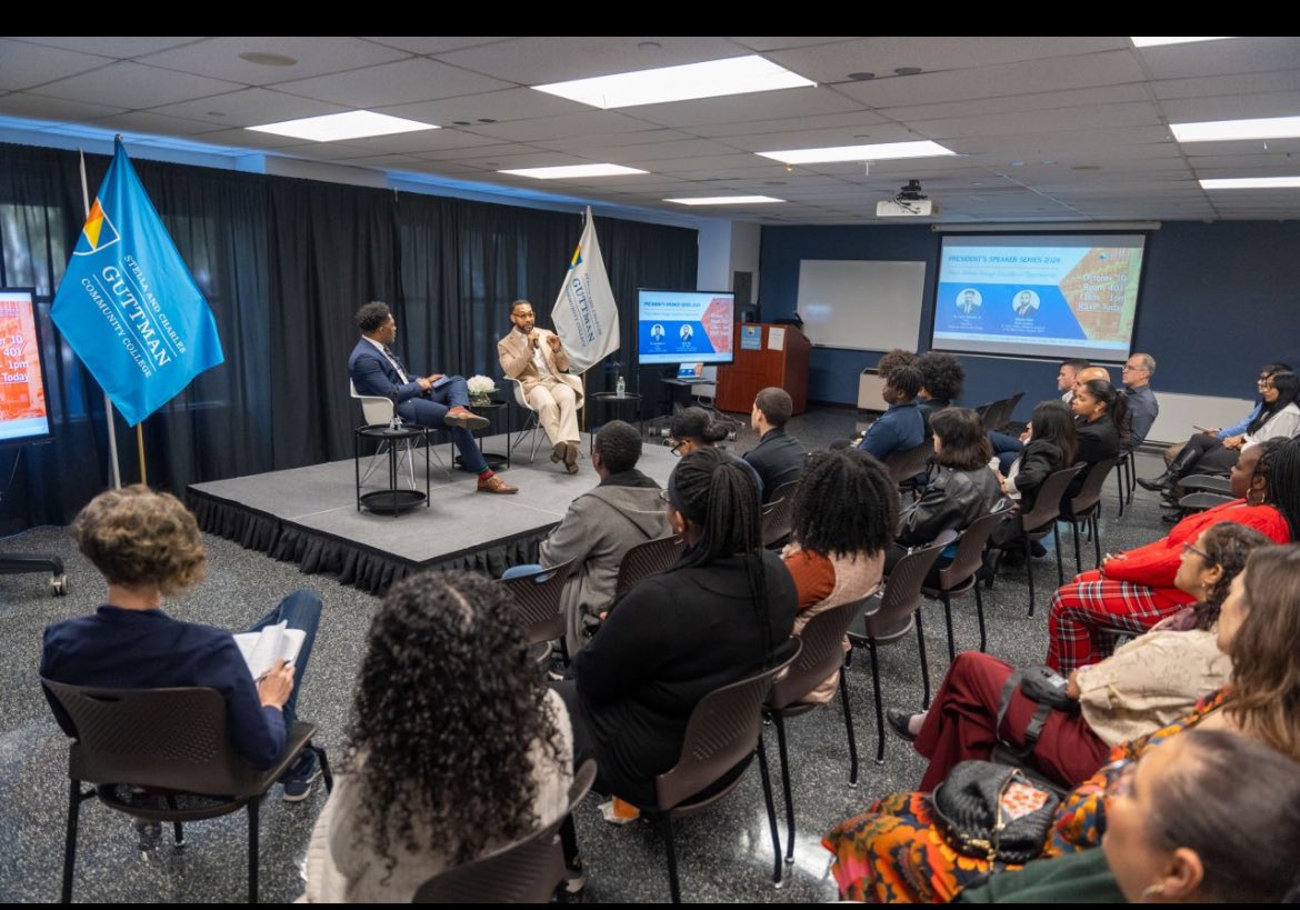 Thank you, Dyjuan Tatro, for sharing your story and passion for prison reform, as realized through the Bard Prison Initiative. Great discussion! ✨ <a href="/GuttmanCC/">Guttman CC|CUNY</a>