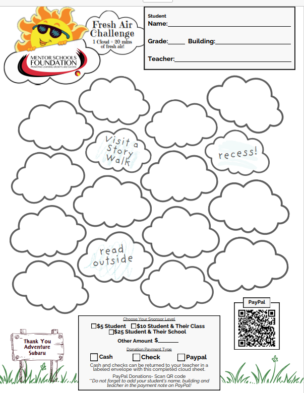 Ginnie Jeschelnig (@virjes) on Twitter photo Don't miss the <a href="/Mentorschfdn/">Mentor Schools Foundation</a> FRESH AIR CHALLENGE underway through 11/1/24! Grab your cloud sheet & pick your favorite activity to have fun. Don't miss the <a href="/Mentorschfdn/">Mentor Schools Foundation</a> FRESH AIR CHALLENGE underway through 11/1/24! Grab your cloud sheet & pick your favorite activity to have fun.