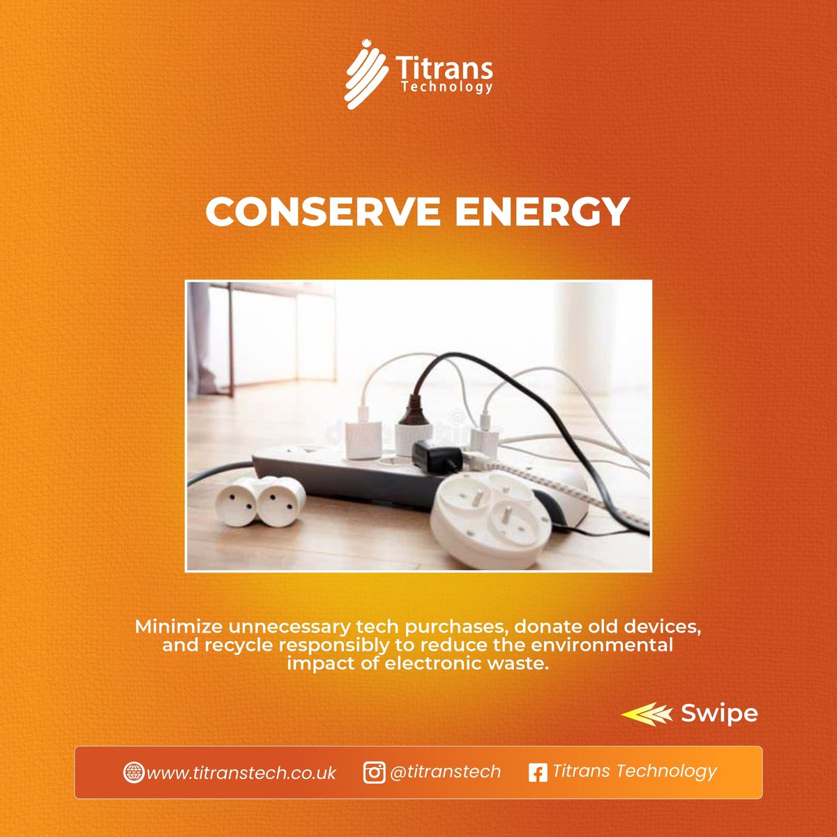 TitransTech's tweet photo. Tech waste is a growing environmental concern, contributing to pollution and resource depletion. Adopting sustainable tech habits, you can reduce your environmental impact and promote a greener future.
Here are some tips to help you stop tech aste.
#TechWaste #SustainableTech https://t.co/oc1NTErEd8