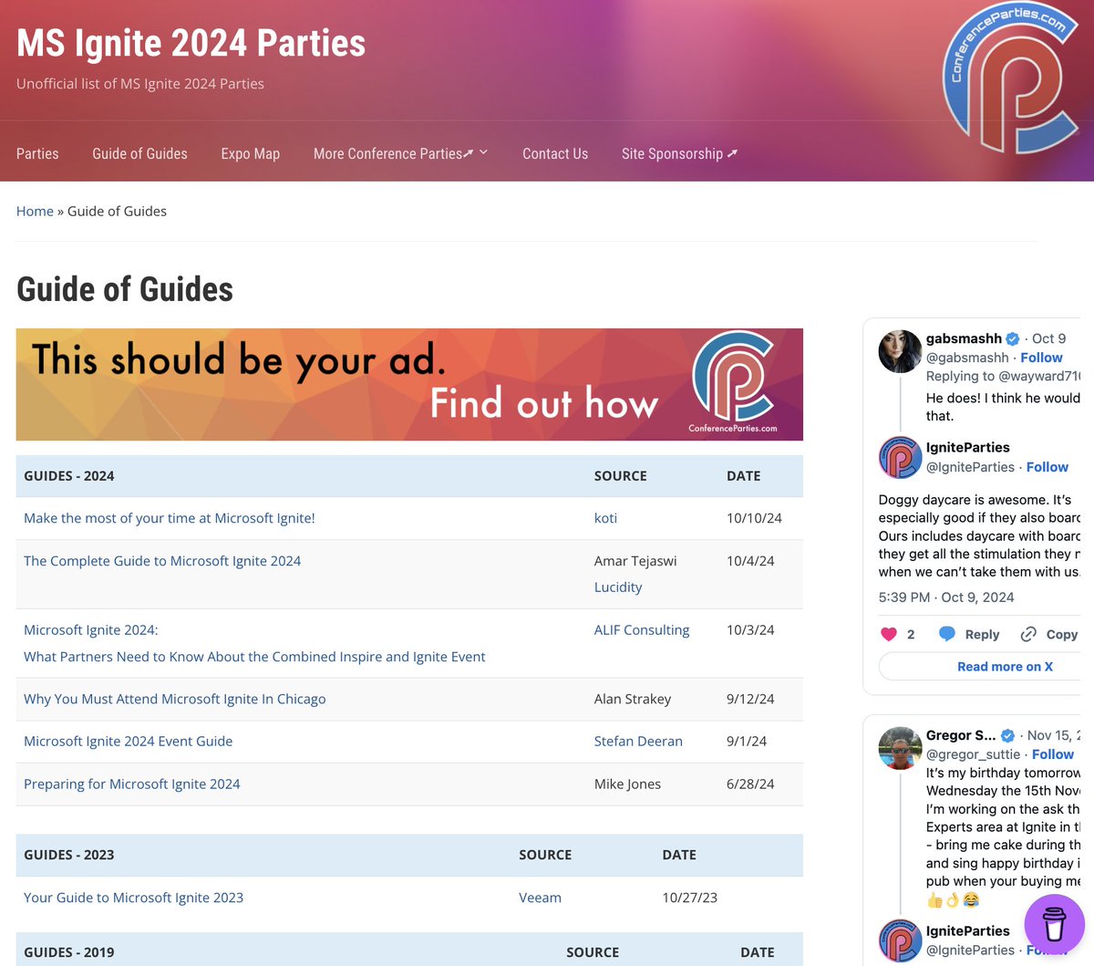 IgniteParties's tweet photo. MS Ignite Folks!

We are adding Parties, Happy Hours &amp; Other Events 

at https://t.co/Hqn9mts8H2

We've also added some Guides so you can

Get the Most Out of Ignite!

Let us know what we have Missed!

#MSIgnite #MSIgnite24 https://t.co/8Rq8xOqZ0n