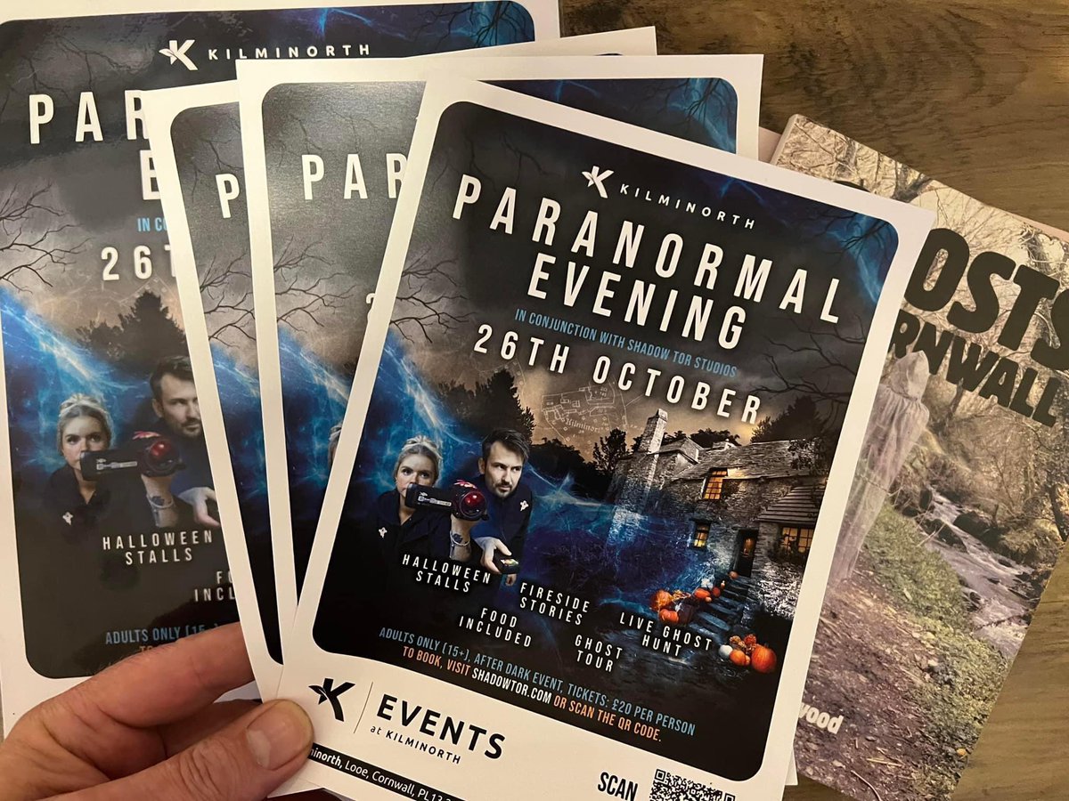 ShadowTorStudio's tweet photo. Look out for our flyers for the Paranormal Evening. A fabulously spooky event on the 26th Oct.

Book now: https://t.co/emFyWRf5fa

#paranormal #ghosthunt #paranormalnight #looe #kilminorth #cornwall #ghostevent #haunted #paranormalinvestigstion https://t.co/0hY7OmVu58