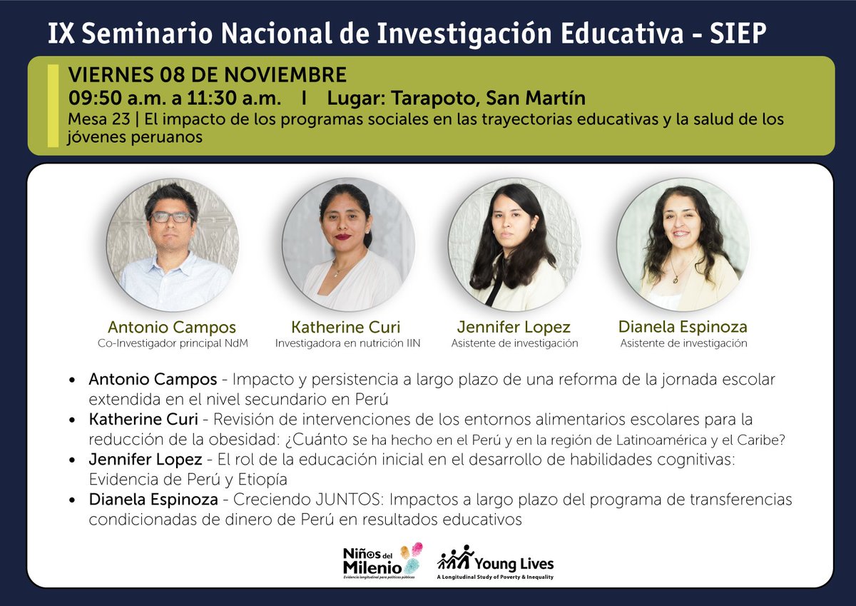 Equipo de NdM, será parte del IX seminario <a href="/SiepPeru/">SIEP</a> que se llevará a cabo de 7 al 9 de nov. en Tarapoto. 
Puedes inscribirte en el siguiente enlace. 
💠 Formulario de inscripción: tinyurl.com/4hehmw9u
💠 Programa del Seminario: tinyurl.com/zhzhrx7m