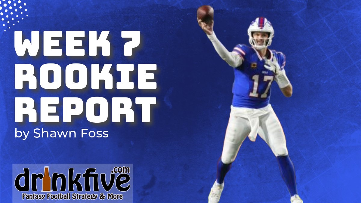 Which rookies should you sit and start in your Week 7 #fantasyfootball matchups? Drinkfive.com contributor <a href="/Shawn_Foss/">Shawn Foss</a> has a weekly article discussing just that: drinkfive.com/fantasy-footba… #NFL #Week7 #JaydenDaniels