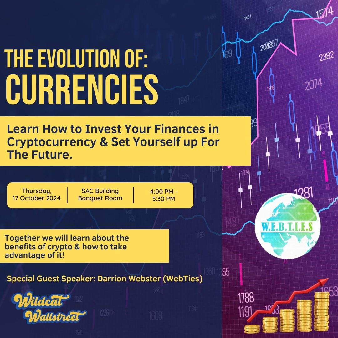 WebtiesWorld's tweet photo. Special Thanks &amp; Love to #WildcatWallstreet  and @FVSU 📚for having us speak today on the Evolution of Currencies
🪙💹💹 We are the future so we must Adapt and continue Learning, Growing, &amp; Connecting 🕸🌎👤

#WebTies https://t.co/CGIvt9SrcE