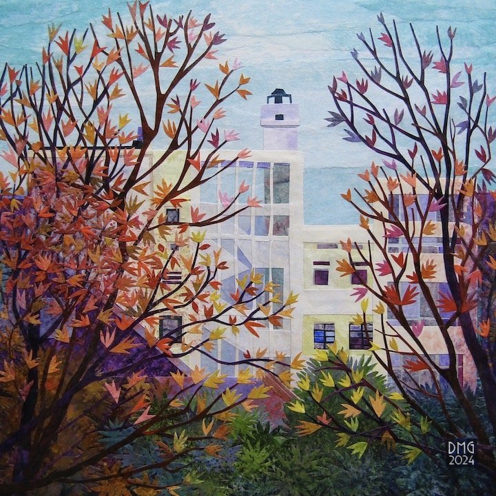 danielagallery's tweet photo. "Vision for a Better Future". Round the back of Onslow Court #Worthing. Painted paper collage on canvas board. 20x20cm. #handcutcollage #danielamariagargiulo https://t.co/WXoQiV9H2x