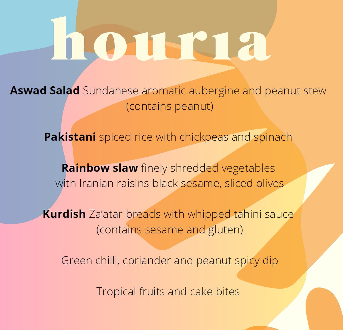 Bridges For Communities (@bridgesforcomms) on Twitter photo Just in: the delicious menu for Thursday's Peace Feast in Brislington, by the fabulous <a href="/CateringHouria/">Houria CIC</a>!
Places still available, book soon to avoid missing out on this special event at St Anne's House!
Thurs 24th Oct, 7-9pm.
bridgesforcommunities.com/event/peace-fe… Just in: the delicious menu for Thursday's Peace Feast in Brislington, by the fabulous <a href="/CateringHouria/">Houria CIC</a>!
Places still available, book soon to avoid missing out on this special event at St Anne's House!
Thurs 24th Oct, 7-9pm.
bridgesforcommunities.com/event/peace-fe…