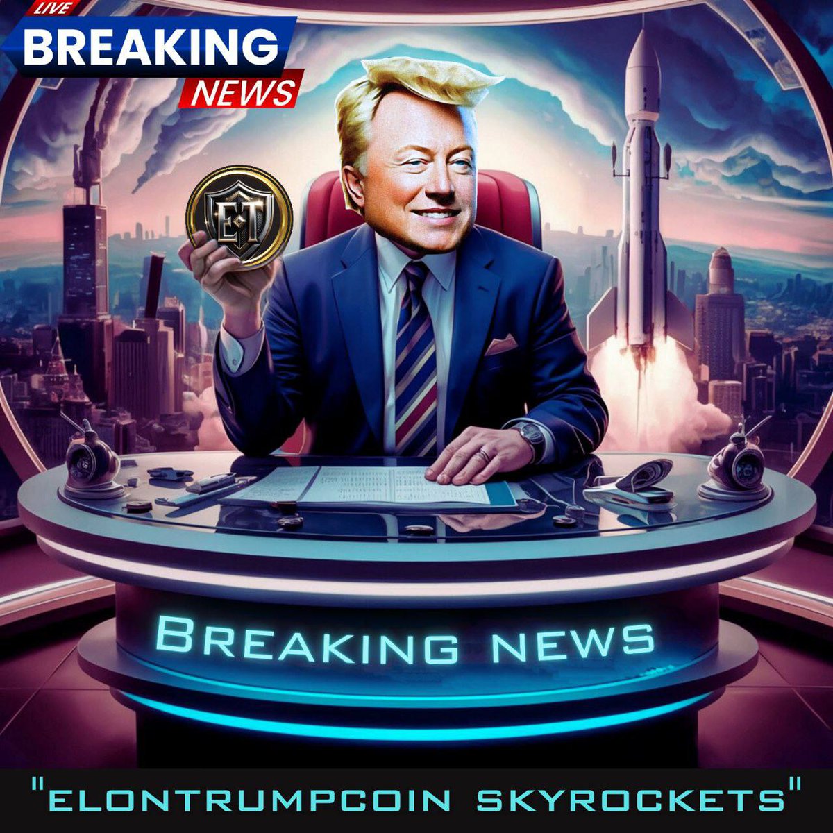 ElonTrumpSol's tweet image. Okay, real talk—#ElonTrump is going up faster than a Tesla on autopilot. 

Don’t be the guy who says, “I should’ve bought more!” 😂 Jump in and let’s pump this thing to the stars! 🌟🚀 

#ElonMuskFans #CryptoVibes #LetItRide