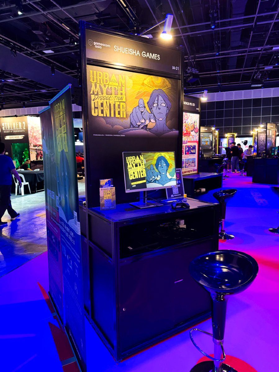 SHUEISHA_GAMES's tweet photo. ๐ฎ Day 1 of #GamescomAsia is Live!ย
Visit our booth to explore Urban Myth Dissolution Center & unravel pixel-perfect mysteries! ๐
Show your skills in UNYIELDERโs Score Attack Challenge and win epic merch! ๐ฅ Come say hi! #IndieGames #BoothFun https://t.co/lbeM7LusAX