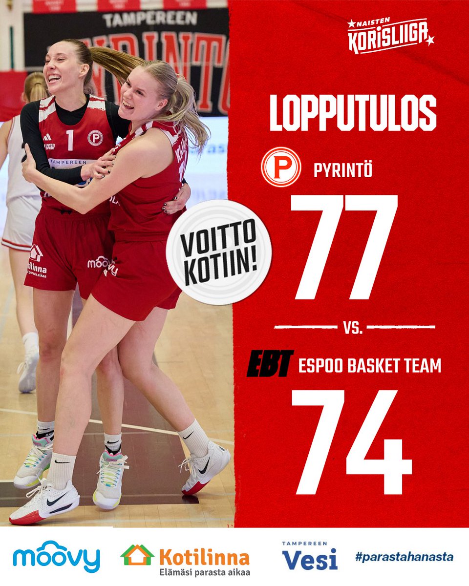 Tampereen Pyrintö Naiset (@pyrintonaiset) on Twitter photo Huikea loppukiri, joka riitti voittoon asti‼️
#pyrintö #munseura #aina #NaistenKorisliiga Huikea loppukiri, joka riitti voittoon asti‼️
#pyrintö #munseura #aina #NaistenKorisliiga