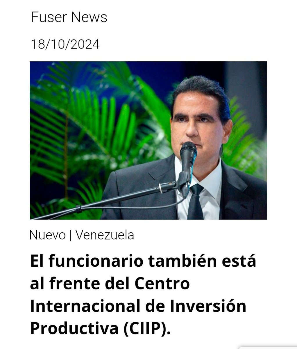 lucenar528's tweet photo. #InformateAqui

El nuevo ministro del Poder Popular para la Industria y Producción Nacional, Alex Saab, agradeció al presidente de Venezuela, Nicolás Maduro, por su confianza para designarlo en «esta gran responsabilidad”.

https://t.co/okWVsL6qo5 https://t.co/Fchx4IqbG1