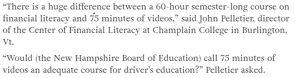 I'm glad to see the discussion around this personal finance course shifting toward rigor and what's actually needed to develop student mastery of content. Evaluating materials' bias is important, but let's not forget about quality. Great quote 👇
concordmonitor.com/Critics-blast-…