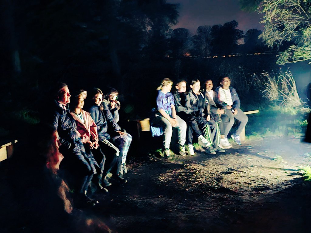 All off for a sing song around the campfire.