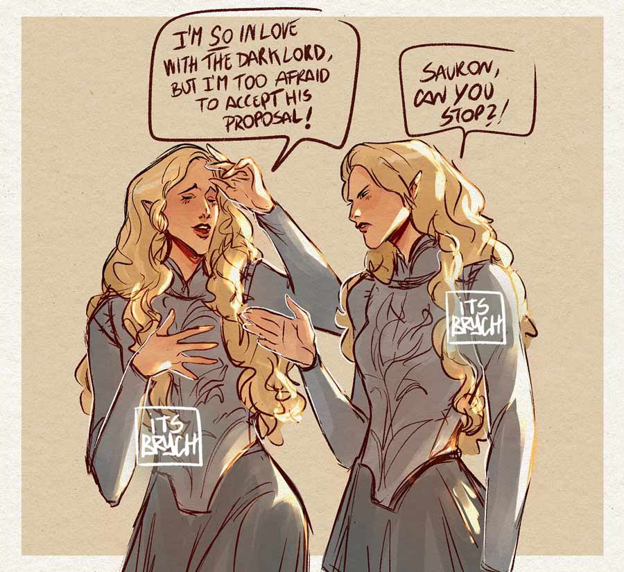 itsbrych's tweet image. he likes the shapeshifting tool a bit too much 

#haladriel #saurondriel