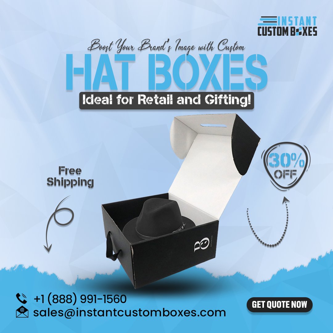 samson_oli51326's tweet image. 𝗖𝘂𝘀𝘁𝗼𝗺 𝗛𝗮𝘁 𝗕𝗼𝘅𝗲𝘀 – 𝗜𝗱𝗲𝗮𝗹 𝗳𝗼𝗿 𝗥𝗲𝘁𝗮𝗶𝗹 𝗮𝗻𝗱 𝗚𝗶𝗳𝘁𝗶𝗻𝗴!
Visit For More Info: instantcustomboxes.com/product/custom…
📧sales@instantcustomboxes.com 
📷+1 (888) 991-1560
#Instantcustomboxes #CustomHatBoxes #USA #RetailPackaging #GiftingSolutions