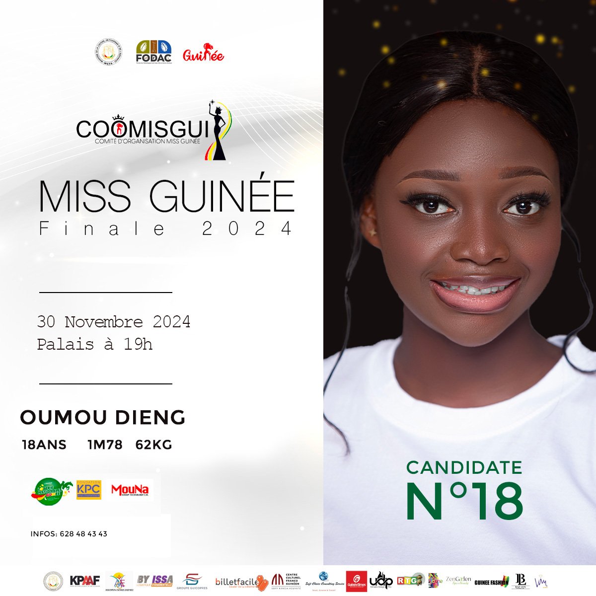 guinee_miss's tweet photo. 👑 Future Miss Guinée 2024 ? La couronne est proche, et Oumou Dieng, 18 ans, élève en terminale Sciences Sociales, a besoin de votre soutien ! 🌟
RT et ❤️ pour l’encourager ! 

#MissGuinée #TeamOumou #SupportYourFavorite" https://t.co/xtq6LKOKKk