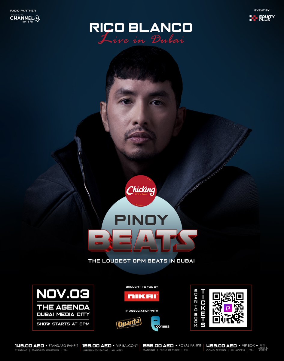 iamryanbanks's tweet image. RICO BLANCO - Live in Dubai

Ngayong Nov.03 na sa PINOY BEATS!

#pinoybeats #dubai #ricoblanco #korics #dubai #dxb #uae