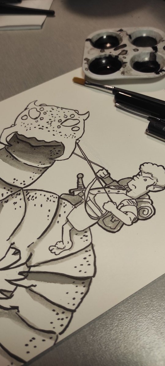 markusfreaker's tweet photo. Día 18, conducir, pilotar. Hoy viernes me he animado a sombrear un poco. #inktober2024 #drive #hobbit #insects #travel #ride #monster #path #solitude #savage #ink #bnw #adventure #rpg #drawing https://t.co/okanDdBzLG