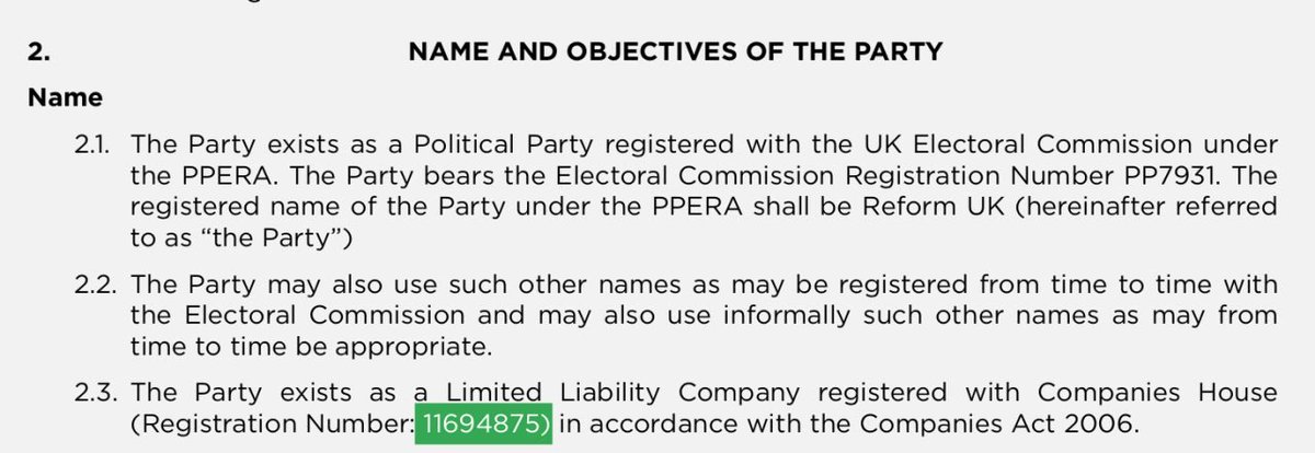 Homeland_Party's tweet photo. Did Zia Yusuf of Reform UK lie to his members?

He claimed the party would change its structure to be owned by the members, and the resolution stated it would be a non-profit company limited by guarantee.

However, if you check their new constitution, the company number 1169487 https://t.co/M23J9lfofL