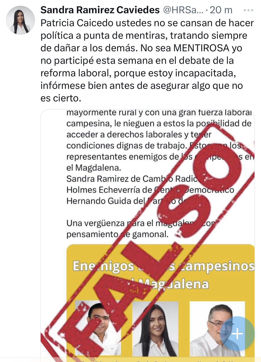 HRSandraRamirez's tweet photo. @patcaicedo Como no me permite que la @ aquí le dejo mi respuesta, MENTIROSA. https://t.co/rv5Eqtlhqb