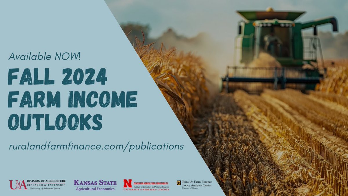 The Fall 2024 Minnesota Farm Income Outlook is now available! 

Minnesota net farm income is projected to decline to $4.82 billion in 2024. 

ruralandfarmfinance.com/publications/