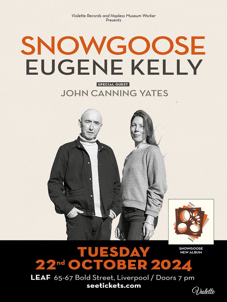 John Canning Yates (@johncyates) on Twitter photo Really looking forward to playing with <a href="/BandSnowgoose/">SnowgooseBand</a> and <a href="/eugenekelly/">Eugene Kelly</a> on Tuesday at <a href="/LEAFonBoldSt/">LEAF on Bold St</a> come on down! @VioletteRecords Really looking forward to playing with <a href="/BandSnowgoose/">SnowgooseBand</a> and <a href="/eugenekelly/">Eugene Kelly</a> on Tuesday at <a href="/LEAFonBoldSt/">LEAF on Bold St</a> come on down! @VioletteRecords