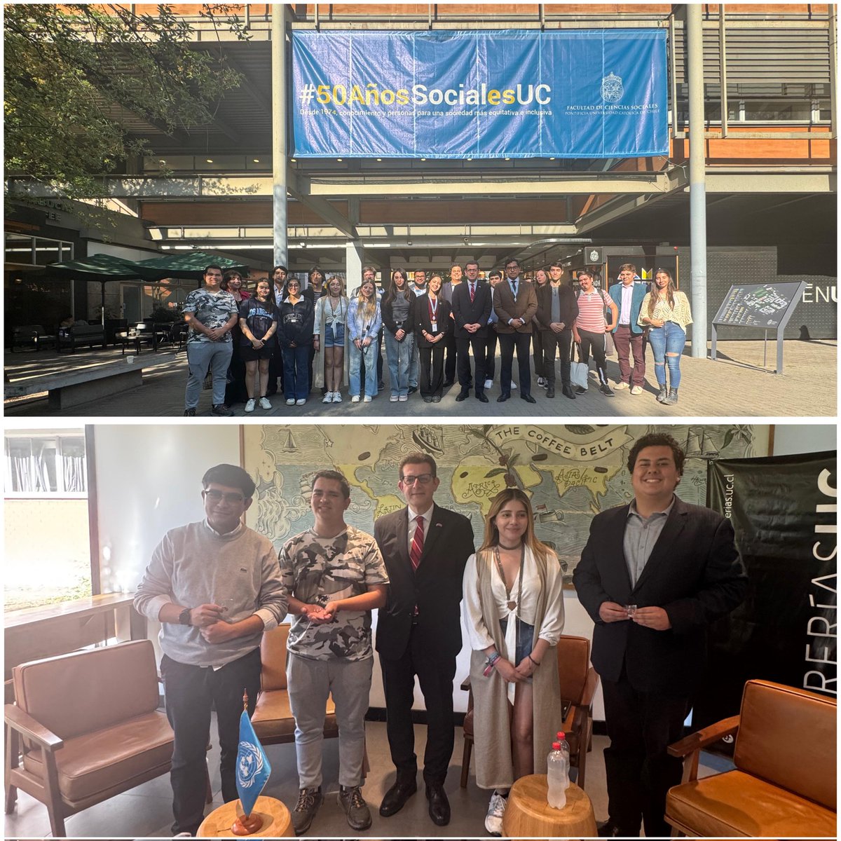 TC_SantiagoBE's tweet photo. Nos reunimos con los integrantes de la Sociedad de Naciones Unidas de la Pontificia Universidad Católica de Chile para hablar sobre la política exterior de Türkiye.

Les deseamos éxito en su competencia. https://t.co/OB3AnAuwT8