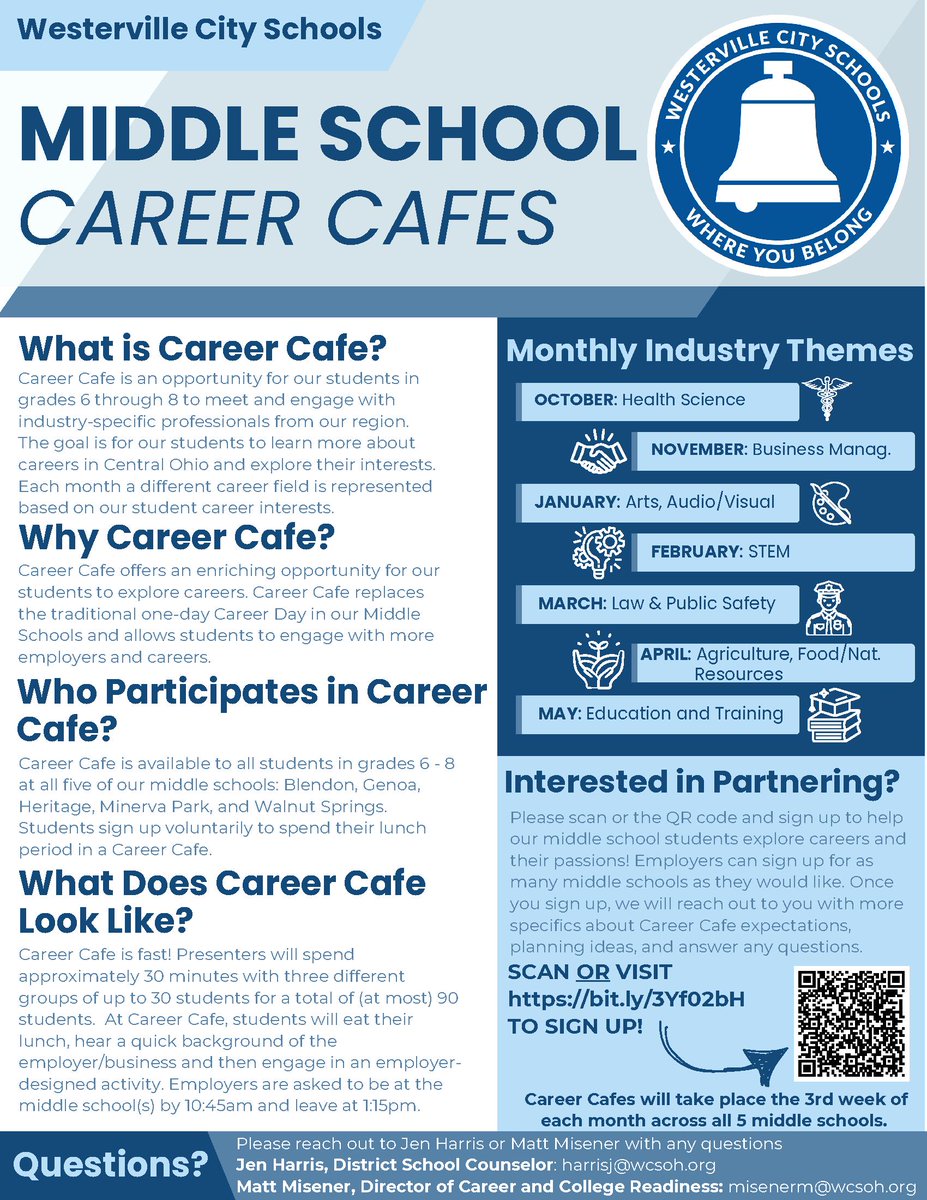Our students will get a chance to see careers in action at lunch! Know anyone who is interested in telling our students about your career? #WherePanthersPROWL