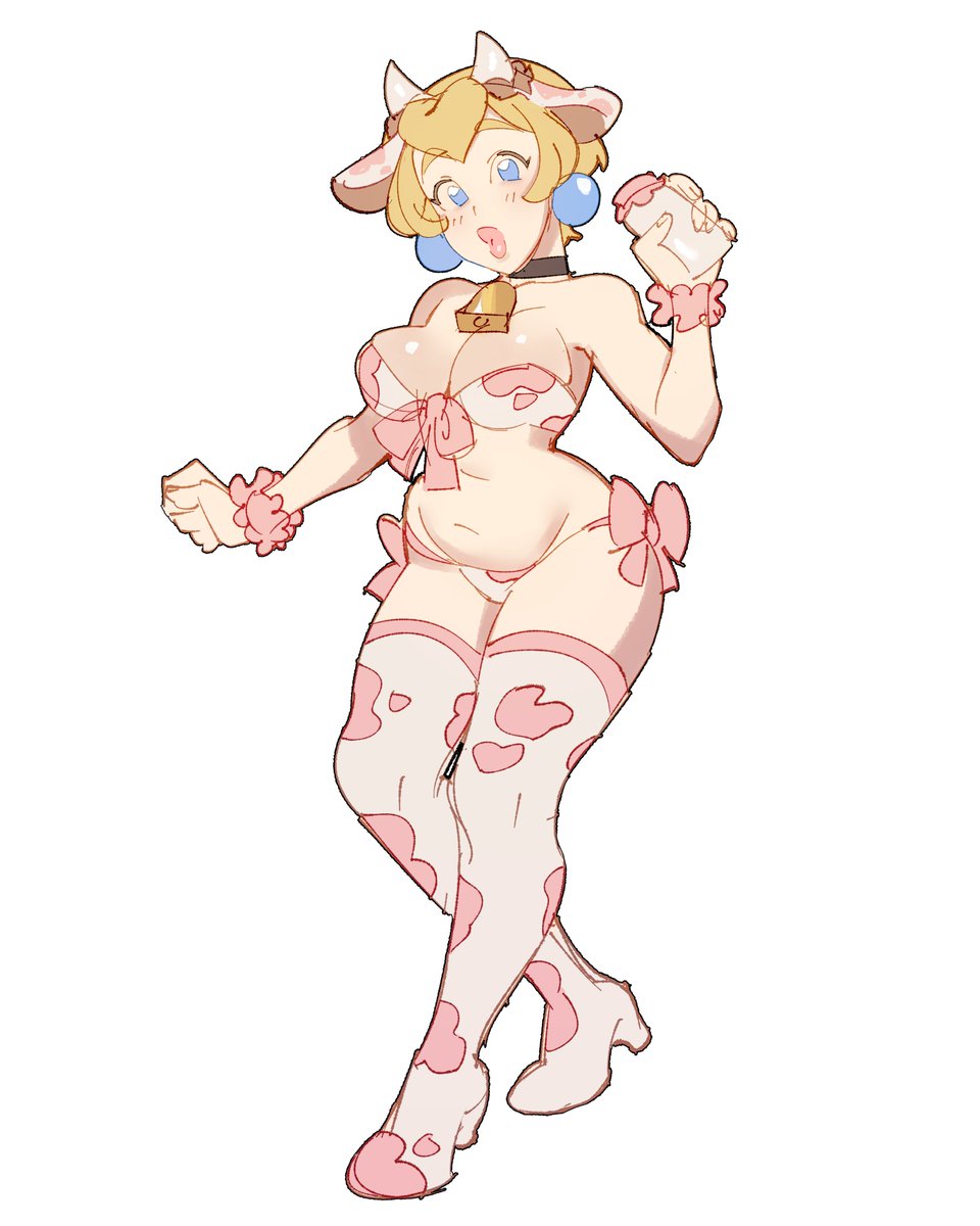 milky peach! 🐮 (based entirely on <a href="/kamii_momoru/">Momoru 💕</a>'s design, i just gave her shorter hair haha)
