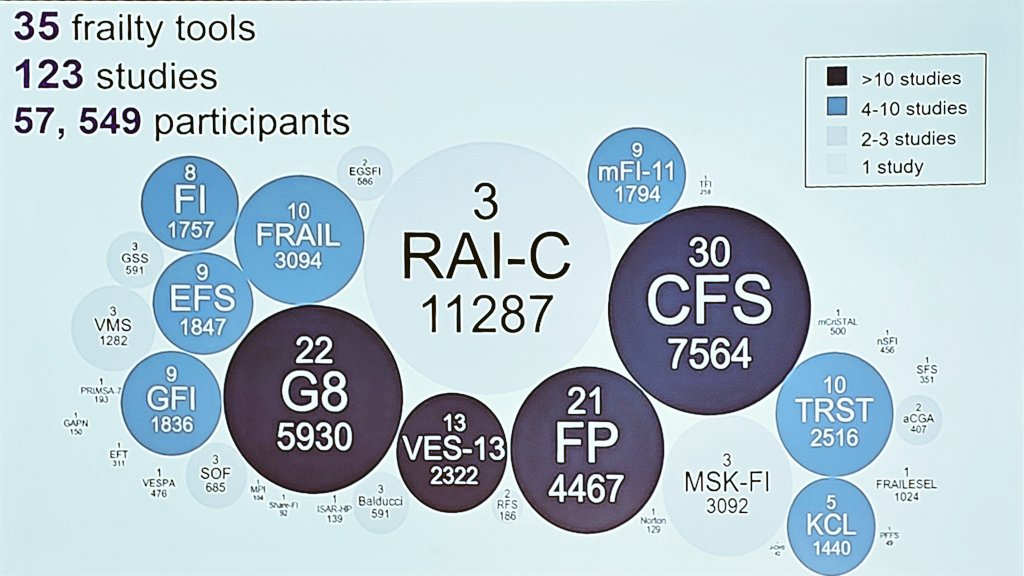 geriatric_onc's tweet photo. Frailty tools, useful in surgical evaluation. Clinical frailty scale and Edmonton frailty scales are well studied across multiple domains. Pragmatic and clinical impact of tools still needs to be better studied. @SIOGorg #SIOG2024 well presented Tyler Chesney https://t.co/RZlilWUe5n
