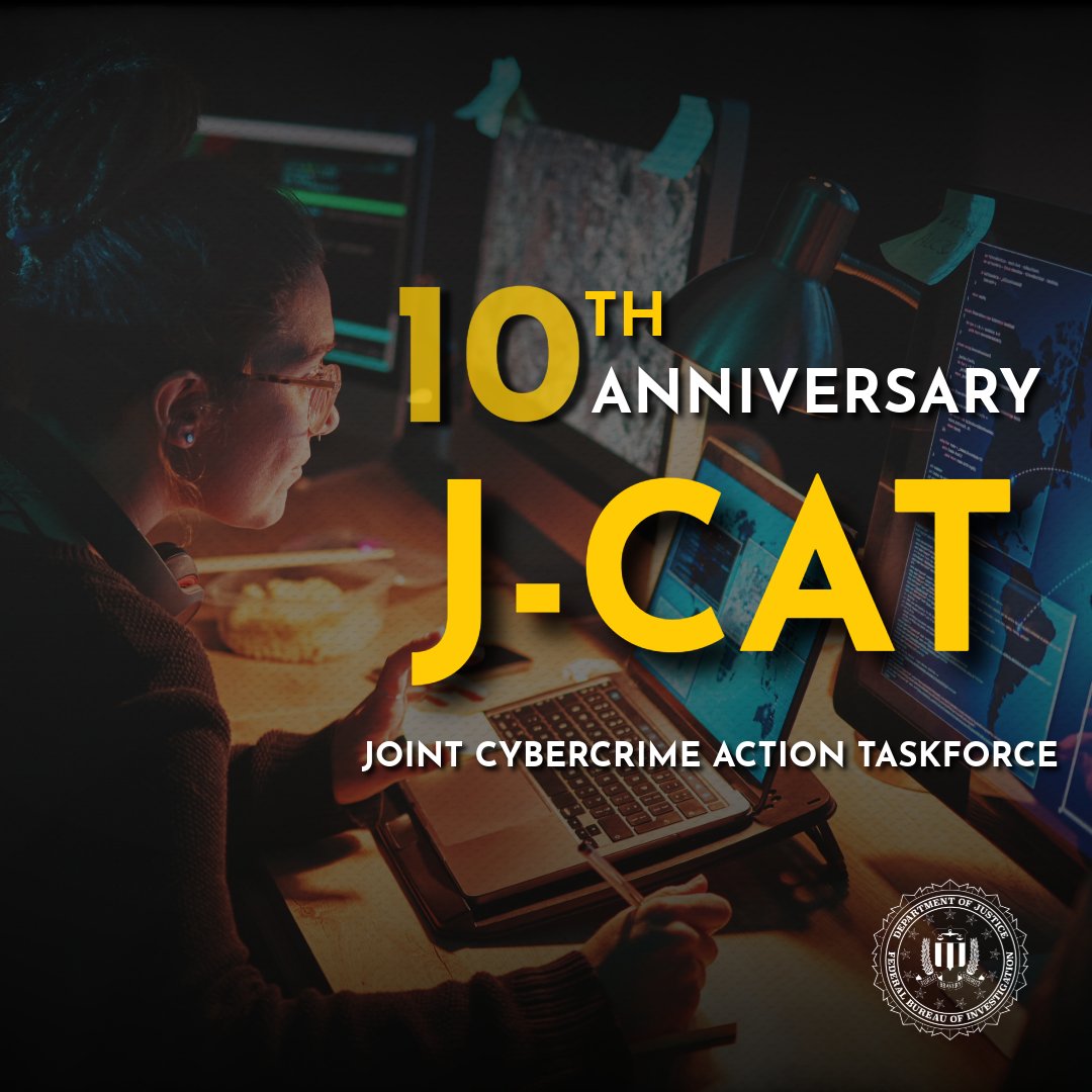 #DYK the #FBI is a founding member of J-CAT, an international taskforce fighting cybercrime which celebrates its 10th #JCATanniversary this year? Find out more at europol.europa.eu/media-press/ne….