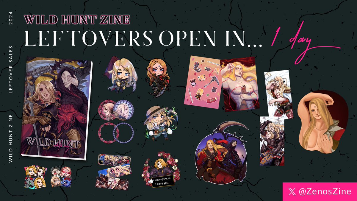 🩸LEFTOVER SALES OPEN IN 1 DAY 🩸
Due to some issues setting up the big cartel shop, we will be opening Leftover Sales on October 19 (tomorrow) at around 3PM USA Eastern Time!

There will be limited stock of bundles + items, so please look out for the opening announcement 😄