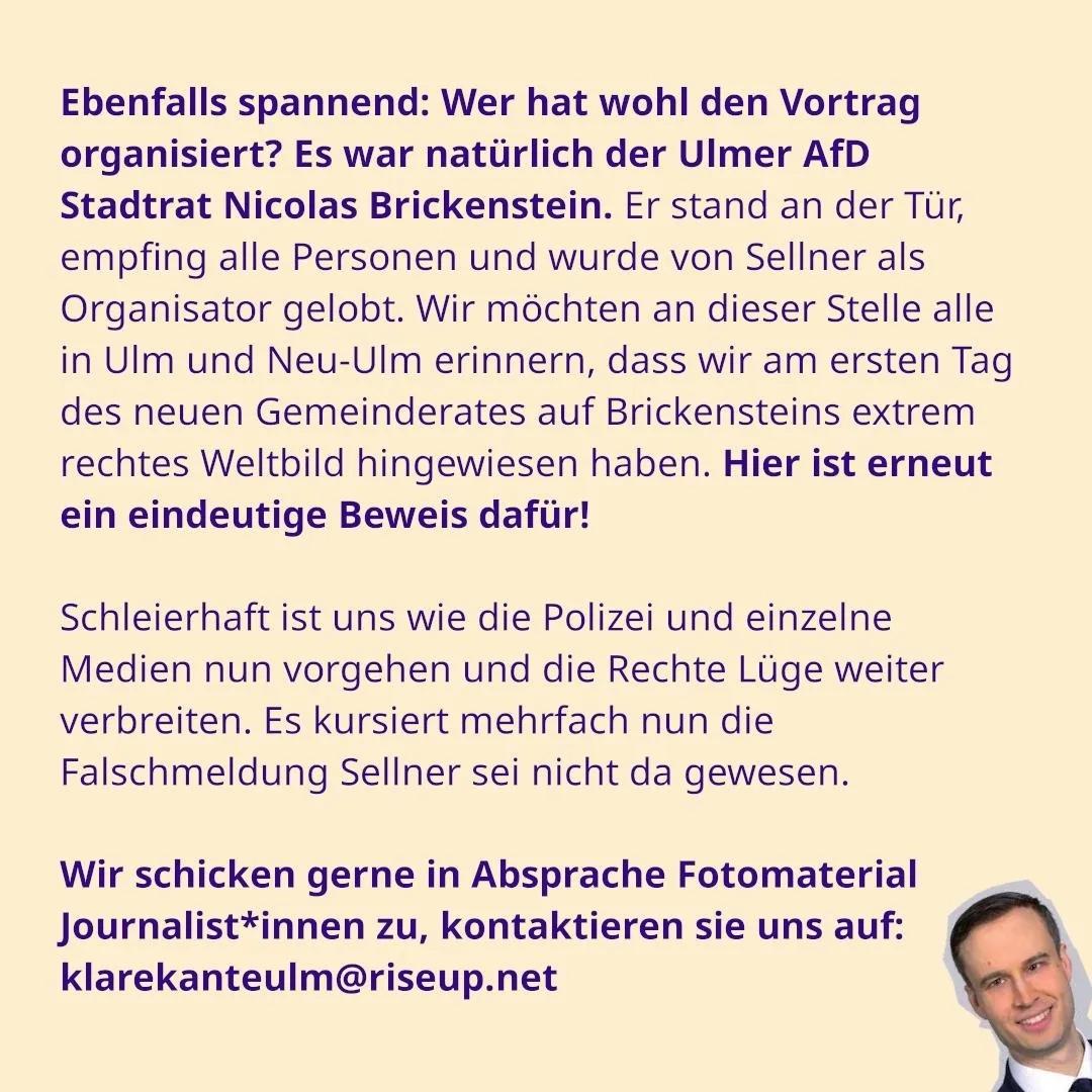 Vielen Dank an die Organisator*innen von #KlareKanteGegenRechts! 🌹
Leute, die wie Martin Sellner menschenverachtenden rechtsextremen Unsinn  verbreiten, haben in unseren weltoffenen Städten #Ulm und #NeuUlm nichts verloren!
