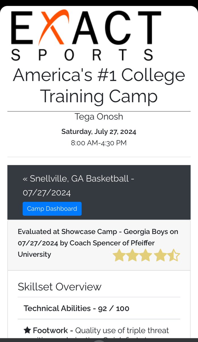 TegaOnosh's tweet photo. Overall Evaluation from 2024 summer camp 92/100. See photos

Footwork ✅
Rebounding ✅
Game reads ✅
D awareness ✅
Strength ✅
Balance ✅
Resistance to stress✅
Coach-ability ✅ 

Thank you to the D3 coach who evaluated me @Donald Spencer of @GoFalconsMBB  #PF2026 #powerforward https://t.co/HQ0QRS7W6c