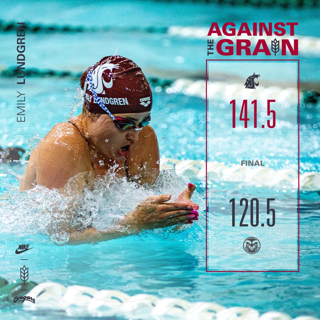 COUGS WIN! 

WSU opens road trip with a W!

Emily Lundgren won 3 times and Dori Hathazi twice while Tatum Janning, Emma Wright, and 400 free relay each posted wins at Colorado State.

#GoCougs | #AgainstTheGrain