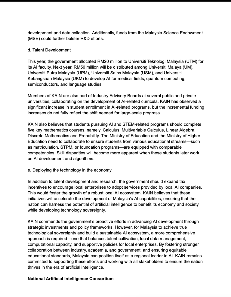 We are hyped-up by the recent 2025 Budget announcement on AI and R&amp;D related initiatives. So, here are our thought on the AI stuff in the budget, as Konsortium AI Nasional (KAIN)