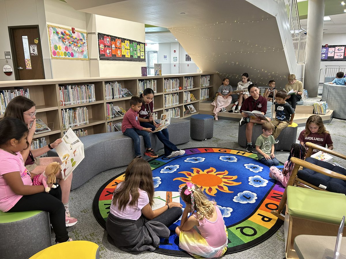 The Library Club visited the nearby elementary school to read to &amp; with some growing readers! It was so heart warming to witness some of our 6th, 7th &amp; 8th graders showing generosity &amp; patience to these younger students! #ComalLibraries #GrowingGreatness #TodayinComal