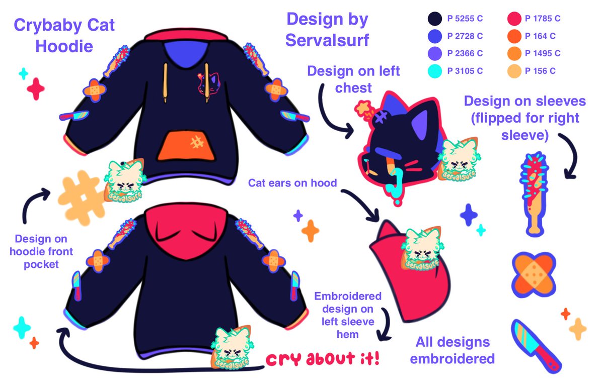servalsurf's tweet photo. Interested in my apparel pieces and samples? Check out my BackerKit teaser page (🔗 in 🧵) and click the button to be notified when we launch and receive updates for the crowdfunding project!! 😁💖💖 I've got LOTS planned including hoodies, tees, hats, n' more!! https://t.co/mTWzmcxfqQ