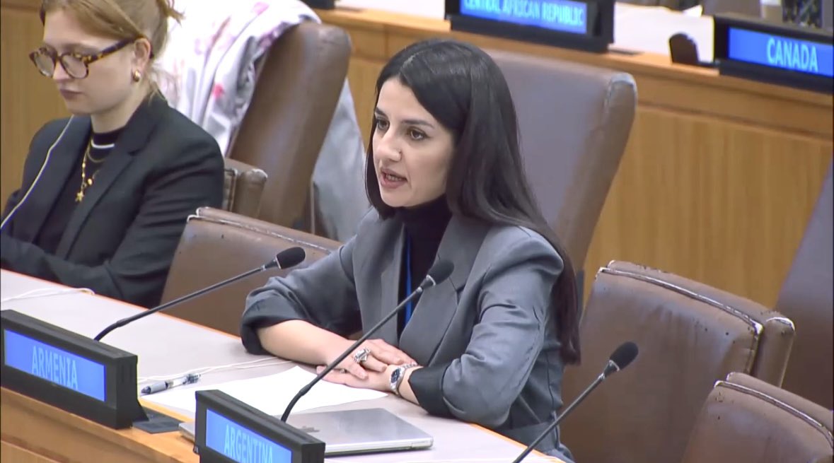 ArmeniaUN's tweet photo. Expressing support to the mandate of the Special Rapporteur on the right to food,🇦🇲 condemns violations of this fundamental right, shares the SP’s concern over the growing use of #starvation.The blockade of Nagorno-Karabakh is among such examples, as the latest report indicates. https://t.co/Dh1UlB32jq