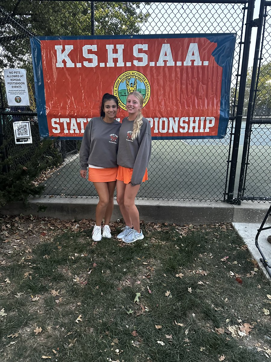 STATE Day Two coming up for these girls! After defeating Topeka and Maize these two are in the top 12 to move on to move on! Great work girls! Matches start at 9am Saturday morning 🎾 <a href="/SMNWAthletics/">SMNW Athletics</a>