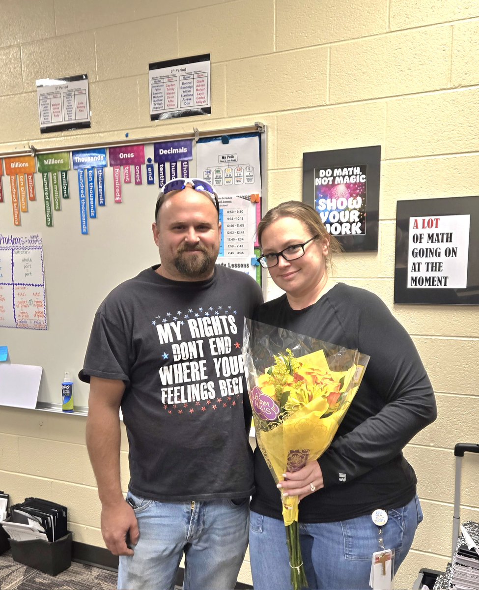 #JustBecause 
I wish I would have captured the scholars' reaction and applause when Mrs. Seals spouse surprised her with flowers, "just because."
#❤️HJMSScholars
#EducatorsMATTER